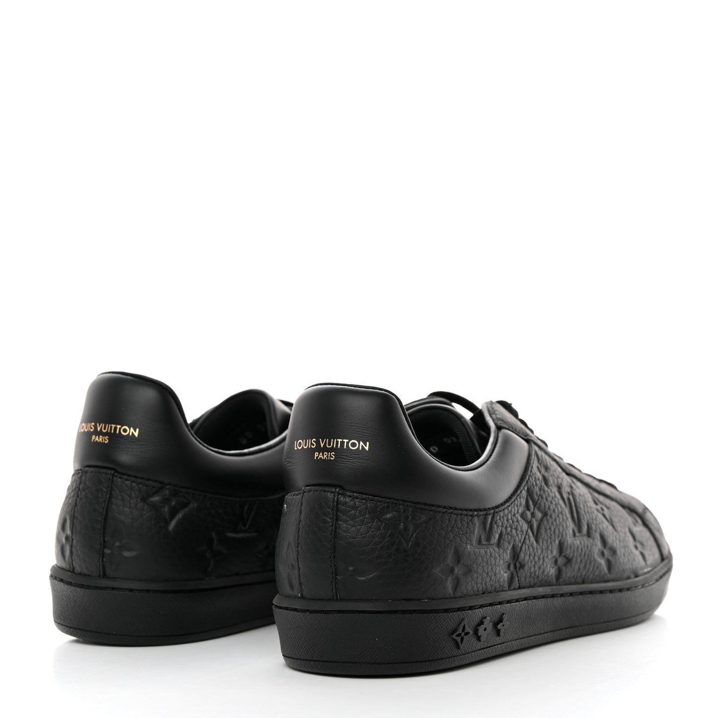 Grained Calfskin Embossed Monogram Mens Luxembourg Sneakers 9 Black