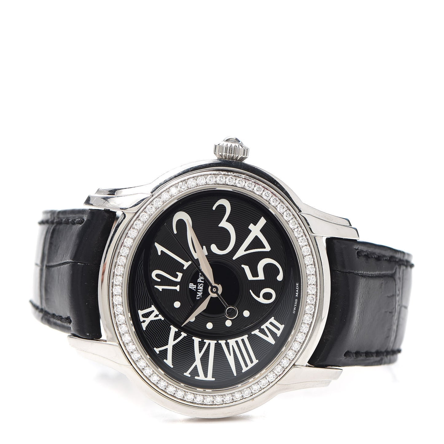 Stainless Steel Alligator Diamond 39.5mm Millenary Automatic Watch Black 77301ST.ZZ.D002CR.0