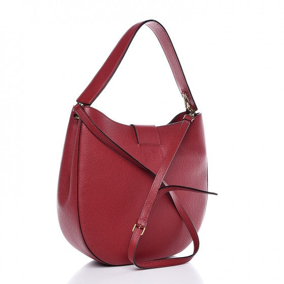 Grained Calfskin Large Patricia Park Avenue Hobo Ruby Tan