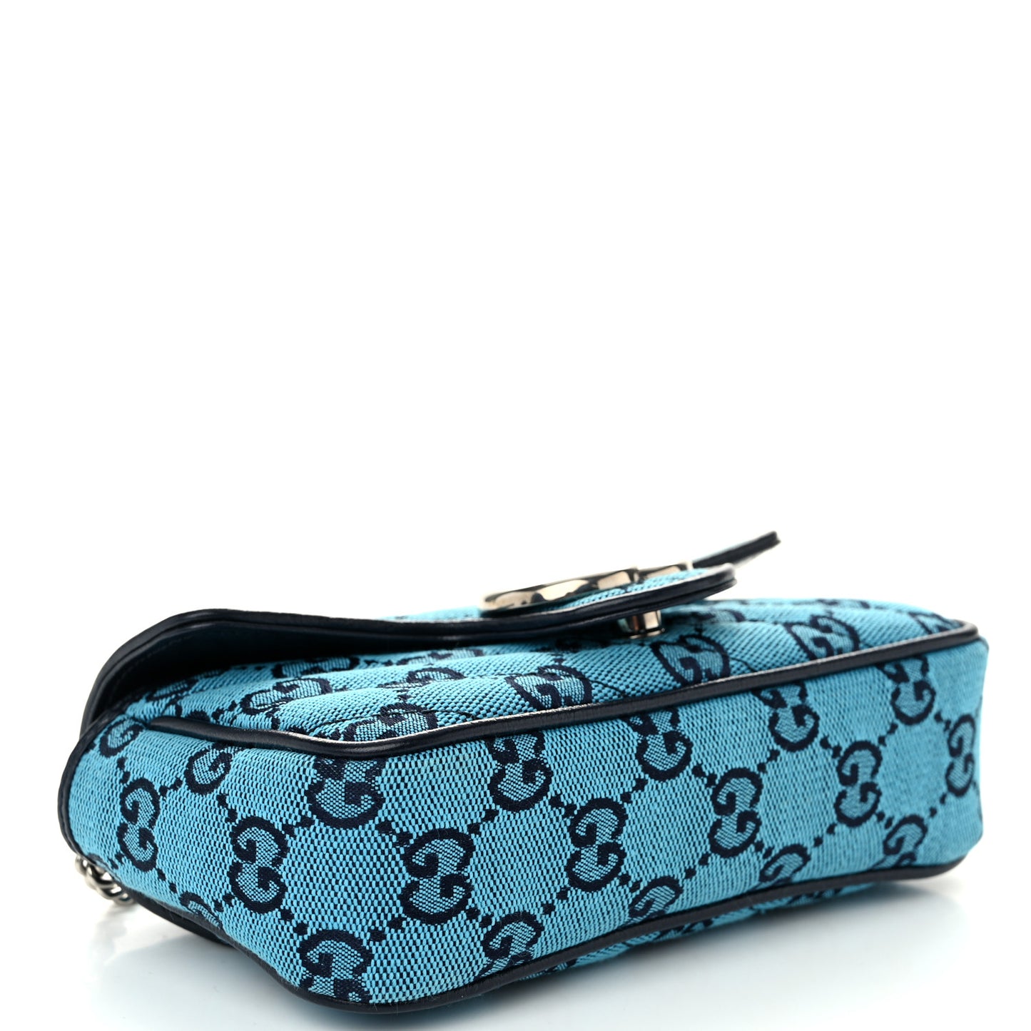 Monogram Multicolor Matelasse Diagonal Super Mini GG Marmont Shoulder Bag Light Blue