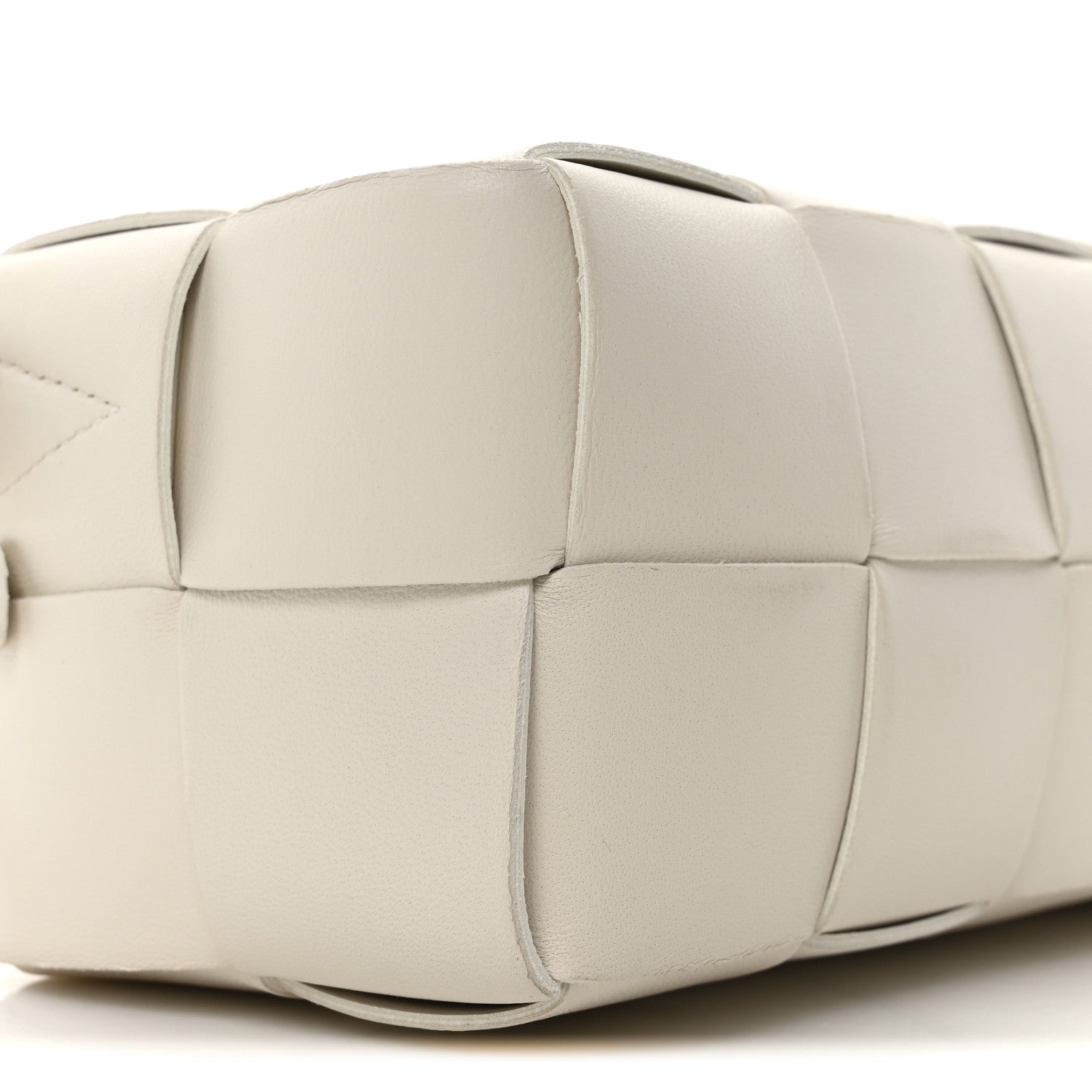 Bottega Veneta Lambskin Maxi Intrecciato Small Brick Cassette Bag White 8 of 9