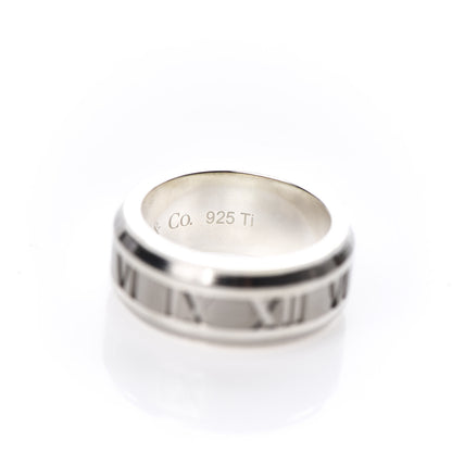 Tiffany Sterling Silver Titanium Atlas Band Ring 53 6.25 6 of 6