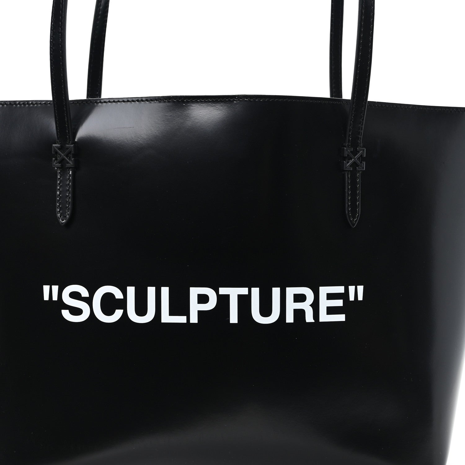 Off-White Calfskin Sculpture Day Off Tote Bag Black White 8 of 10