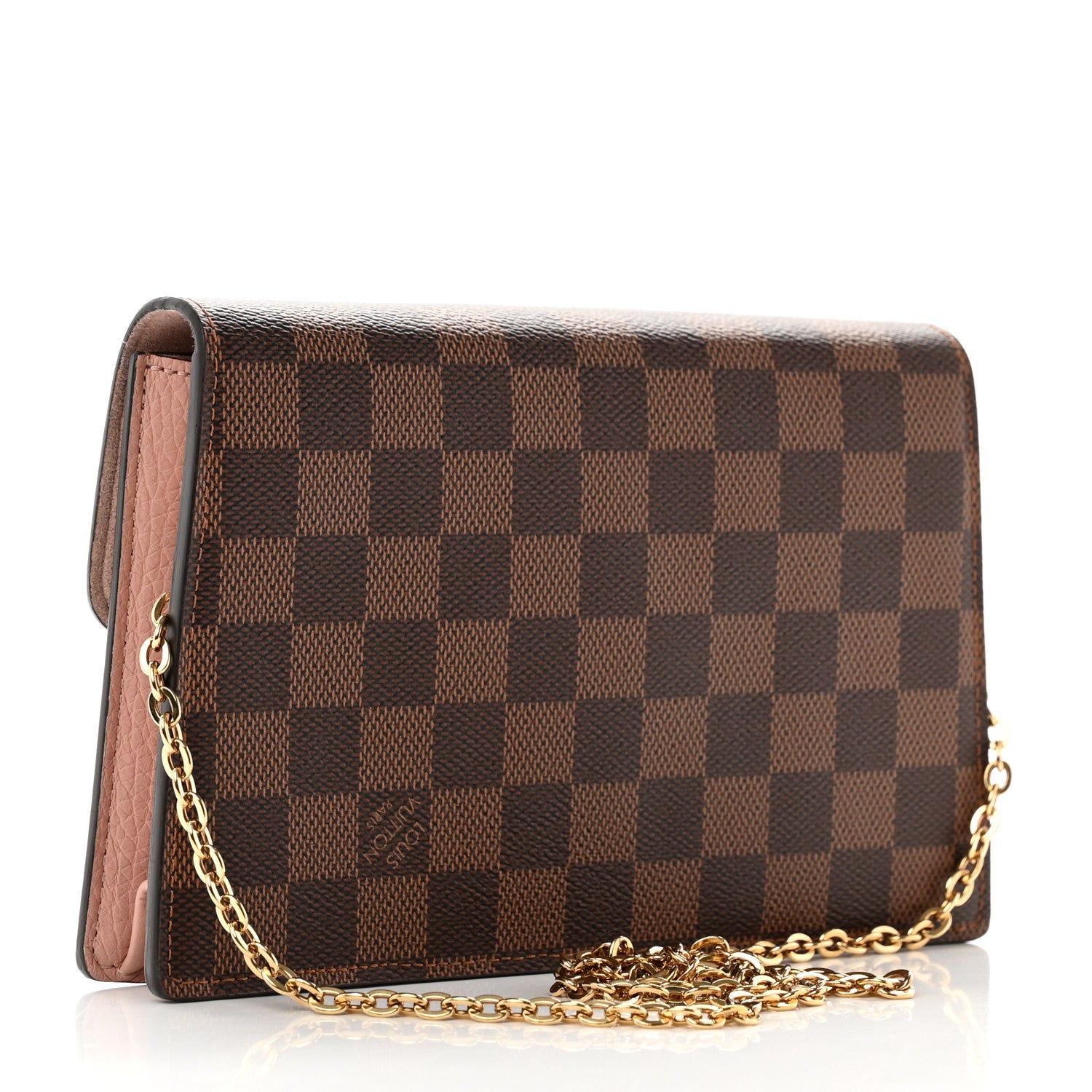 Louis Vuitton Damier Ebene Croisette Chain Wallet Magnolia 3 of 8