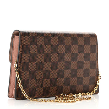Louis Vuitton Damier Ebene Croisette Chain Wallet Magnolia 3 of 8