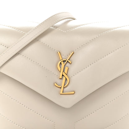 Saint Laurent Calfskin Y Quilted Monogram Toy Loulou Crossbody Bag Blanc Vintage 8 of 11