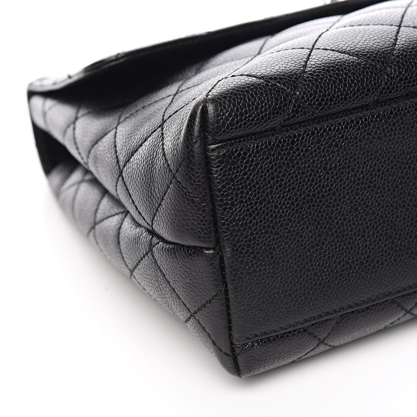 Caviar Quilted Jumbo Kelly Flap Black