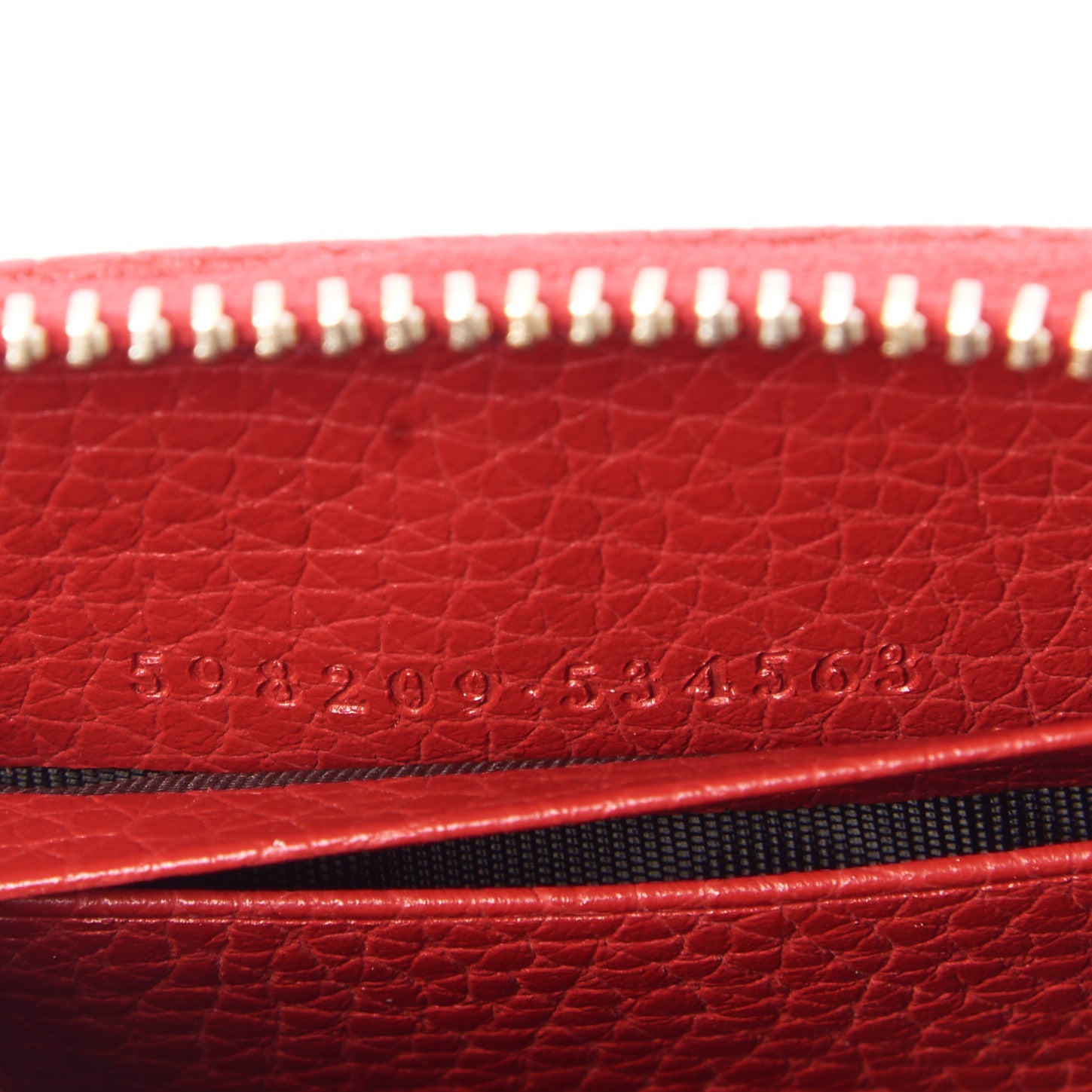 Gucci Pebbled Calfskin Small Soho Zip Around Wallet Red 8 of 9