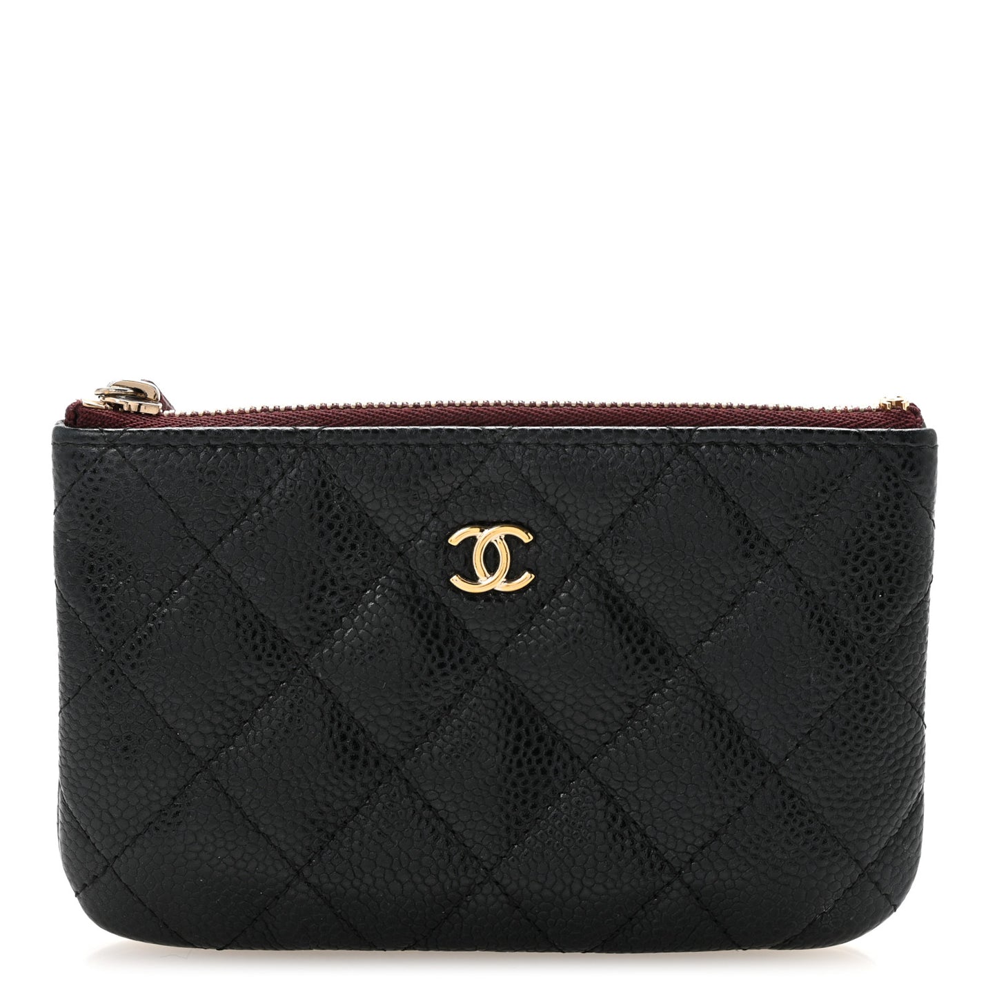 Caviar Quilted Small Cosmetic Case Black