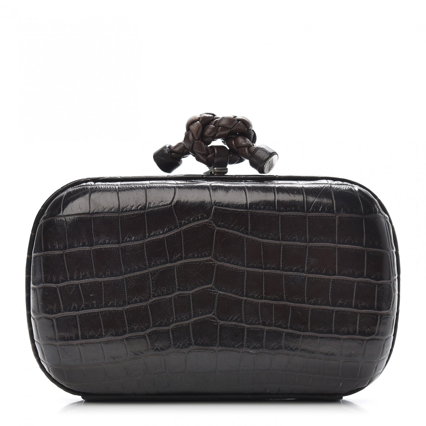 Crocodile Knot Clutch Brown