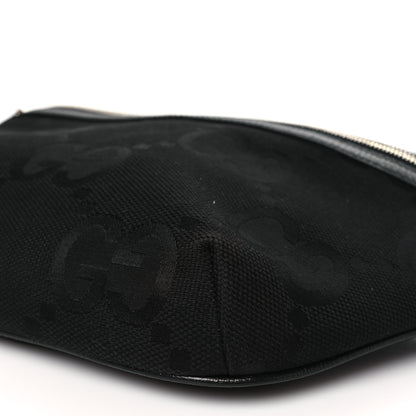 Gucci Monogram Jumbo GG Textured Dollar Calfskin Web Belt Bag Black 9 of 9
