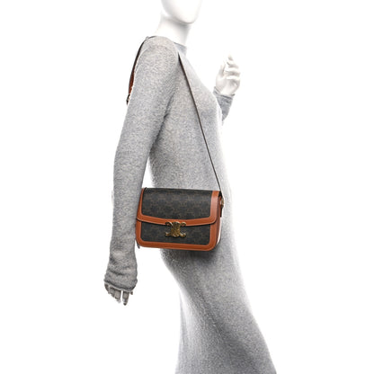 Celine Triomphe Canvas Calfskin Medium Triomphe Bag Tan 2 of 10