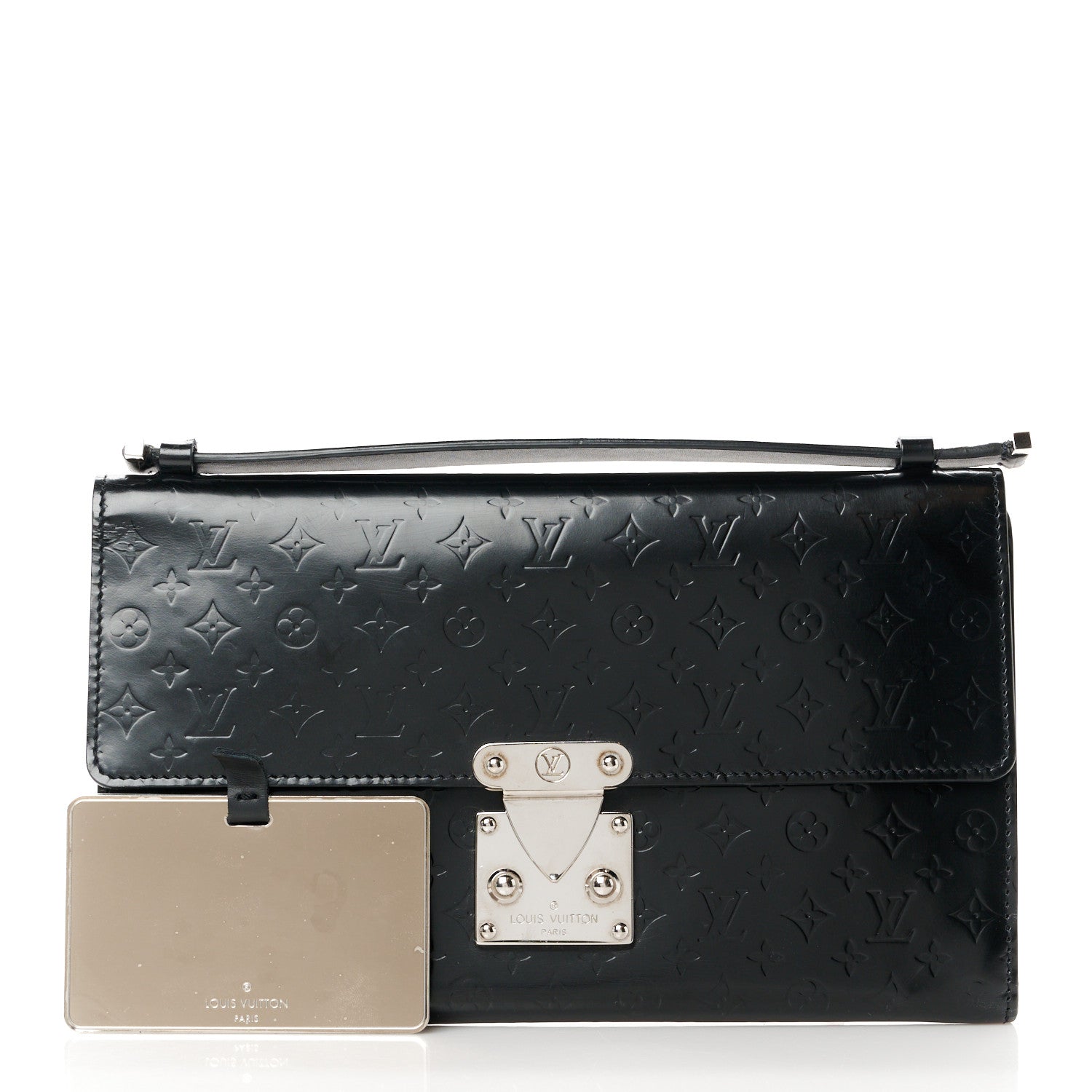 Louis Vuitton Monogram Glace Anouchka Pochette MM Black 4 of 15