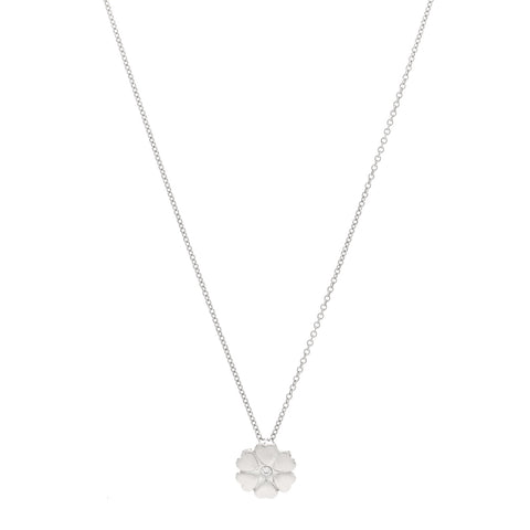 Sterling Diamond Paloma Picasso Flower Heart Pendant Necklace
