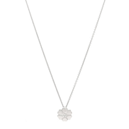 Tiffany Sterling Diamond Paloma Picasso Flower Heart Pendant Necklace 1 of 4