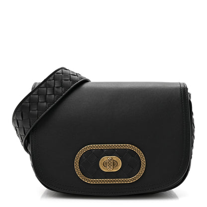 Bottega Veneta Nappa Intrecciato BV Luna Shoulder Bag Black 1 of 10