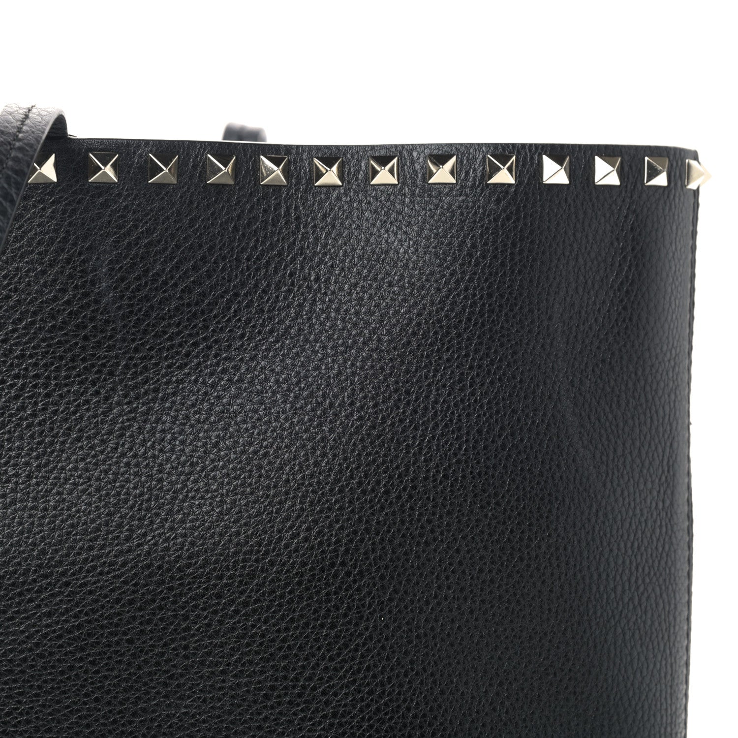 Valentino Garavani Grained Calfskin Rockstud Shoulder Tote Black 11 of 11