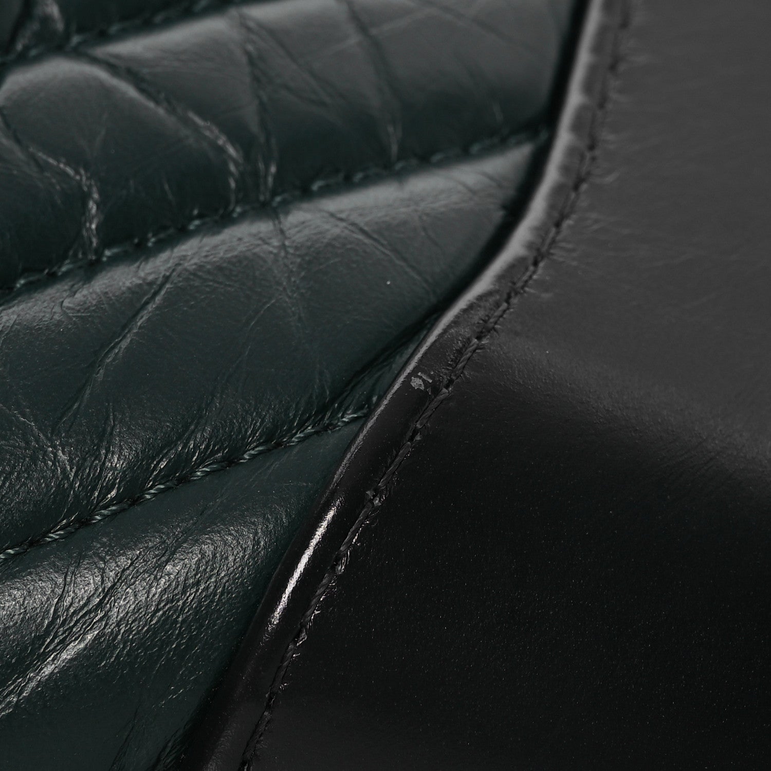 Chanel Aged Calfskin Chevron Quilted Small Gabrielle Hobo Green Navy Blue 15 of 15