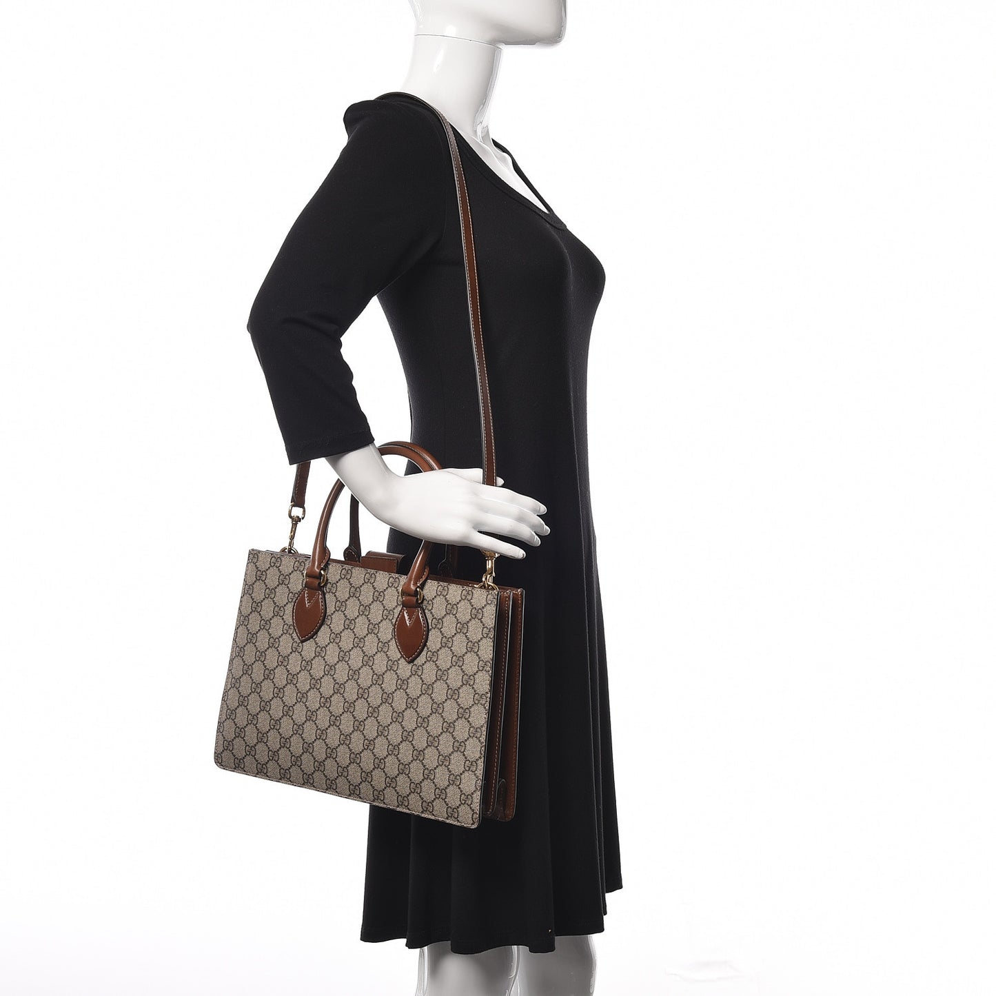 GG Supreme Monogram Small Top Handle Bag Beige Tuscany