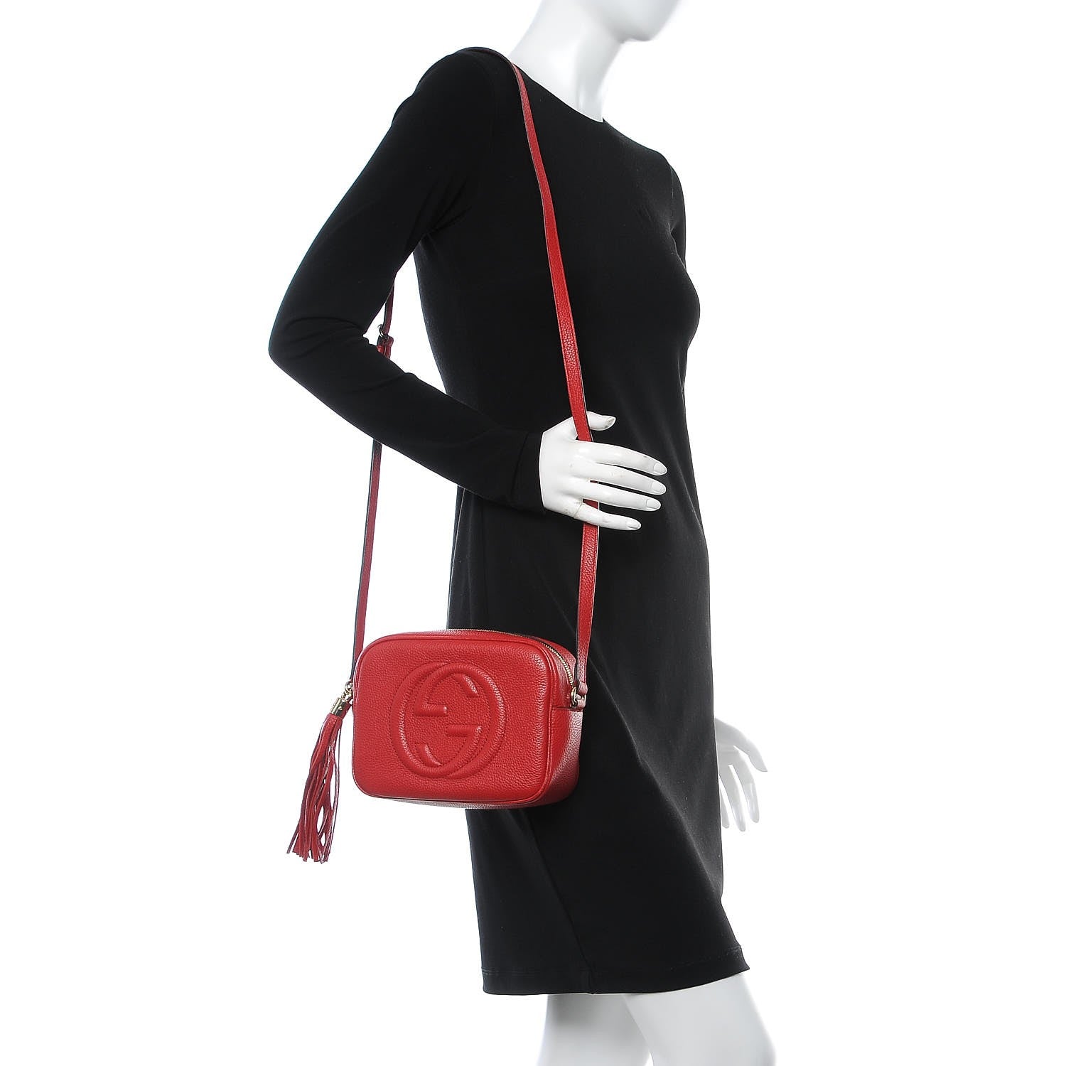 Gucci Pebbled Calfskin Small Soho Disco Bag Vibrant Red 2 of 8
