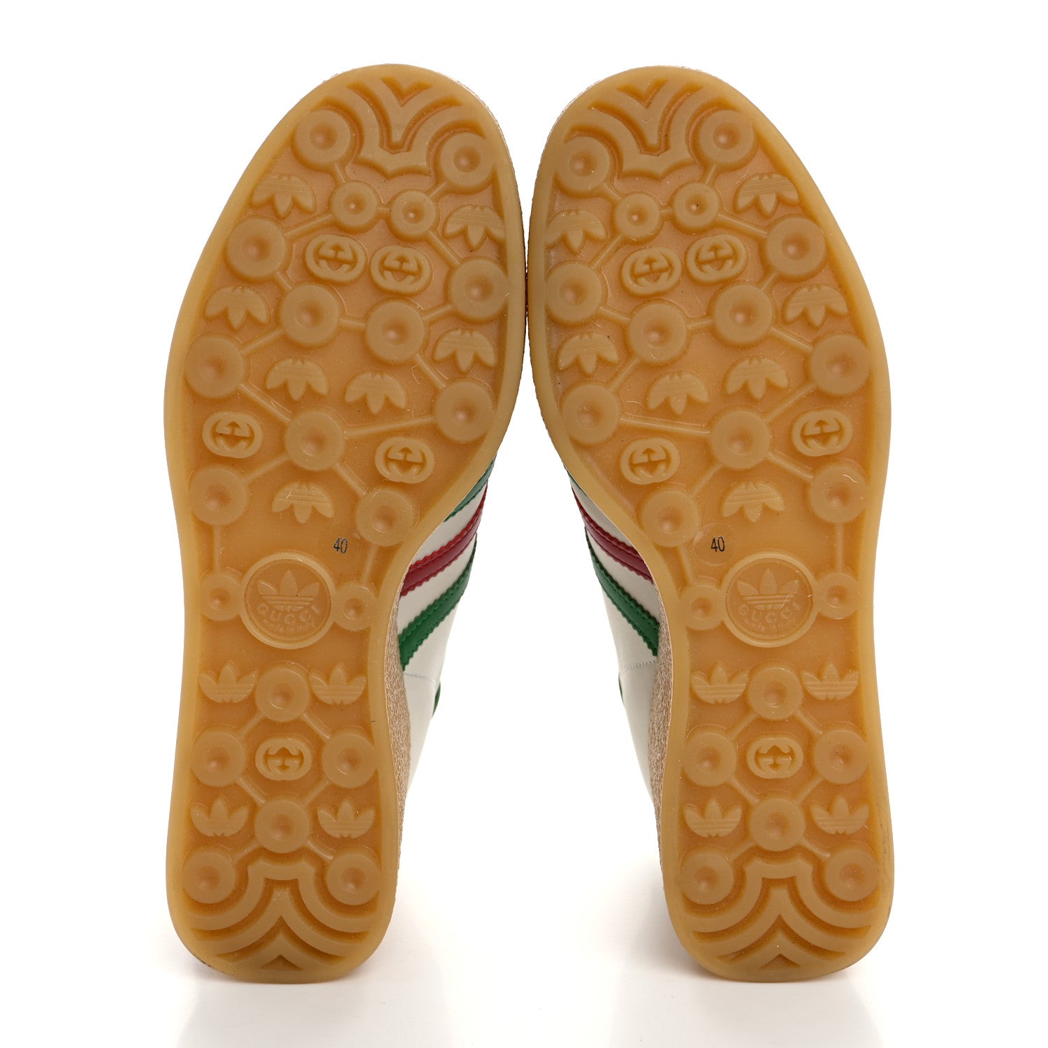 Gucci X ADIDAS Suede Madeira Gazelle Wedge Sneakers 40 Oatmeal White New Shamarock Hibiscus Red 7 of 8