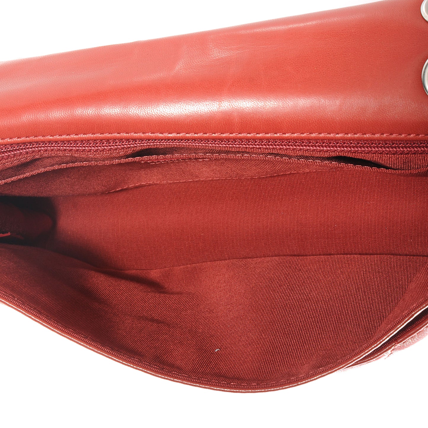 Lambskin Chevron Medium Leo Lion Flap Red