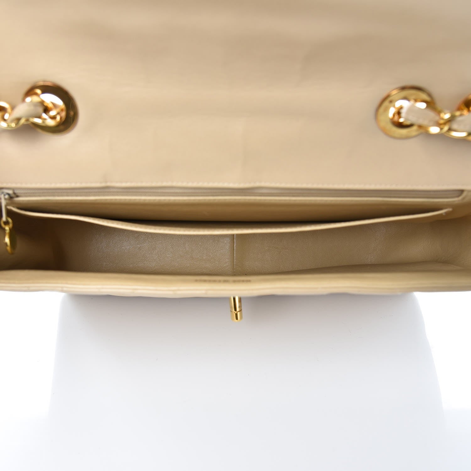 Chanel Lambskin Quilted Jumbo Single Flap Light Beige 5 of 13