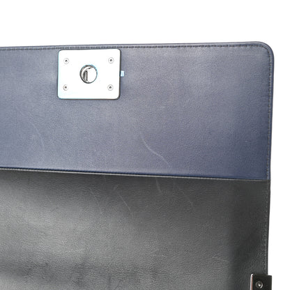 Chanel Lambskin Medium Bi-Color Boy Flap Black Dark Navy 12 of 15