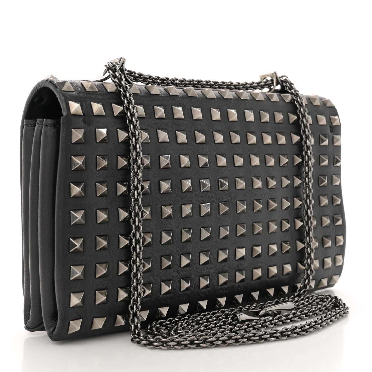 Valentino Garavani Vitello Rockstud All Over Va Va Voom Flap Bag Black 3 of 12