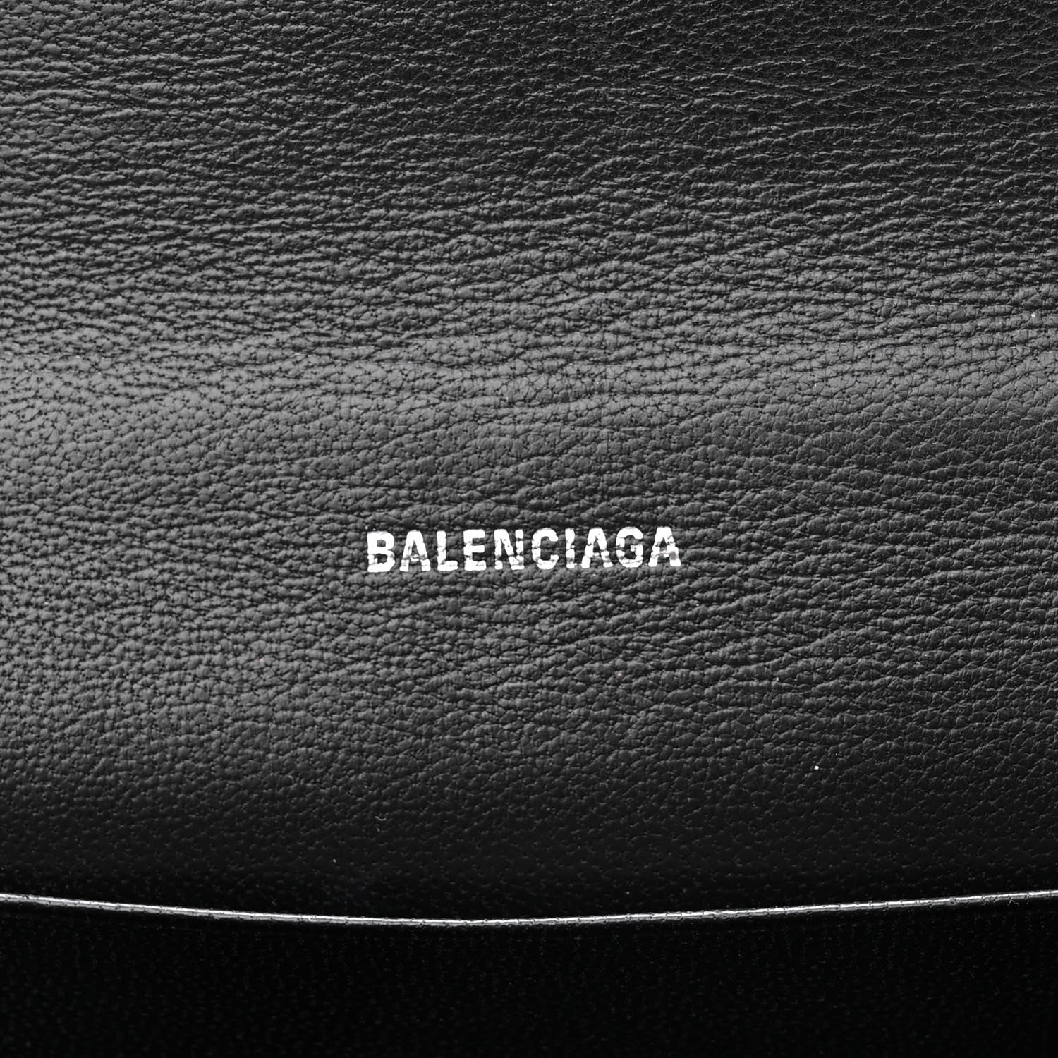 Balenciaga Grained Calfskin Hourglass Top Handle Crossbody Phone Holder Black 6 of 10