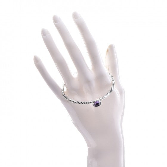 Sterling Silver Amethyst 3mm Chatelaine Bracelet