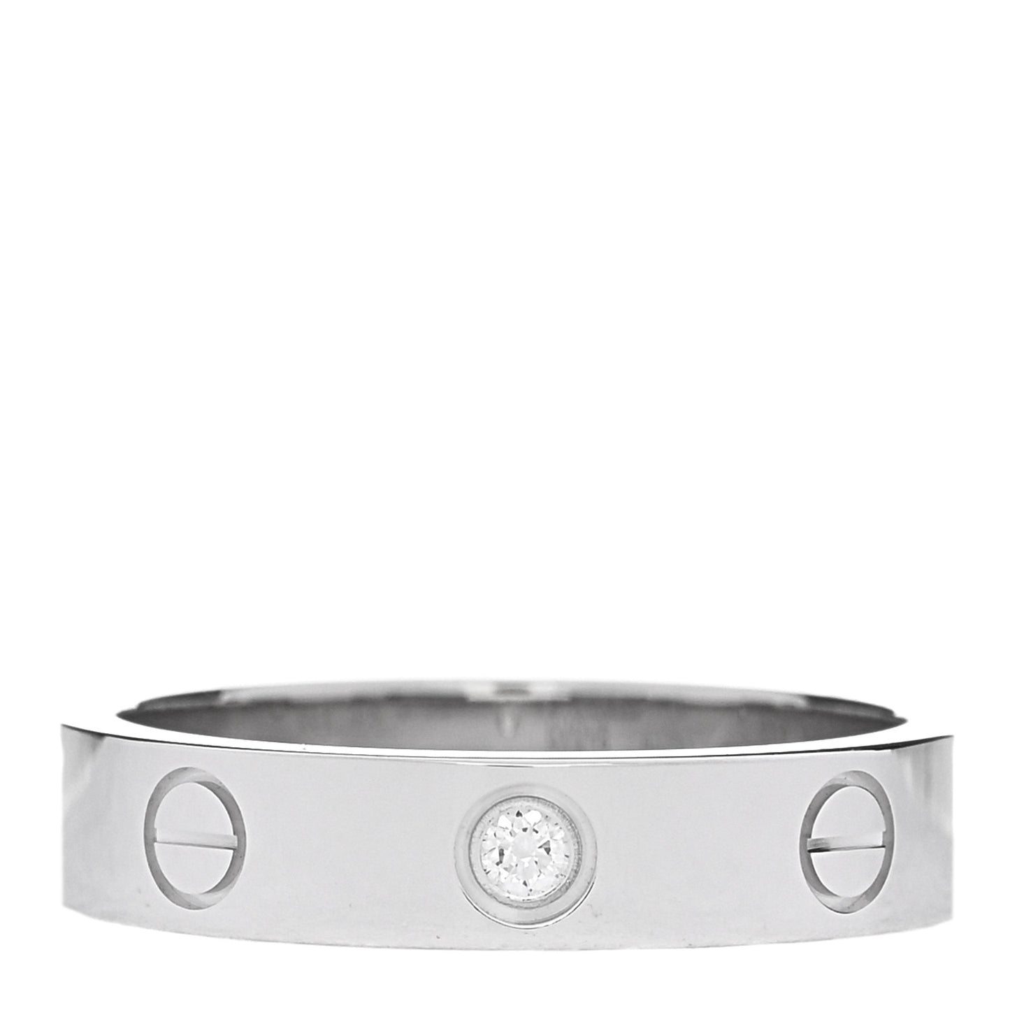 18K White Gold Diamond 4mm LOVE Wedding Band Ring 51 5.75