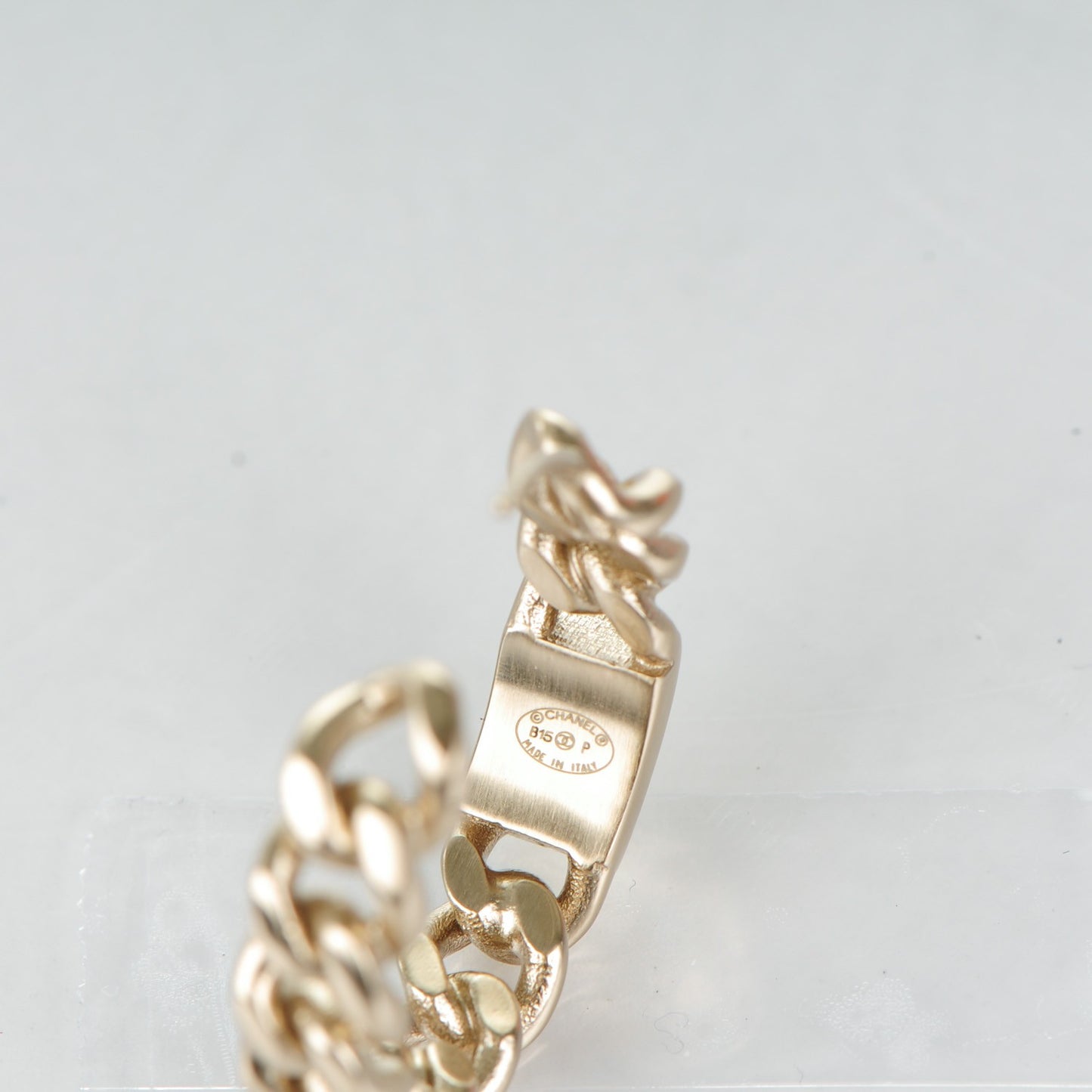 CC Chain Hoop Earrings Gold