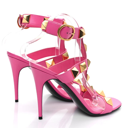 Valentino Garavani Calfskin Roman Stud Ankle Strap 100mm Sandals 40 Feminine Pink 4 of 9
