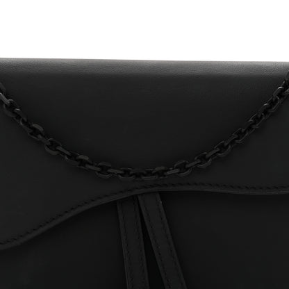 Christian Dior Ultra Matte Calfskin Saddle Chain Wallet Pouch Black 9 of 11