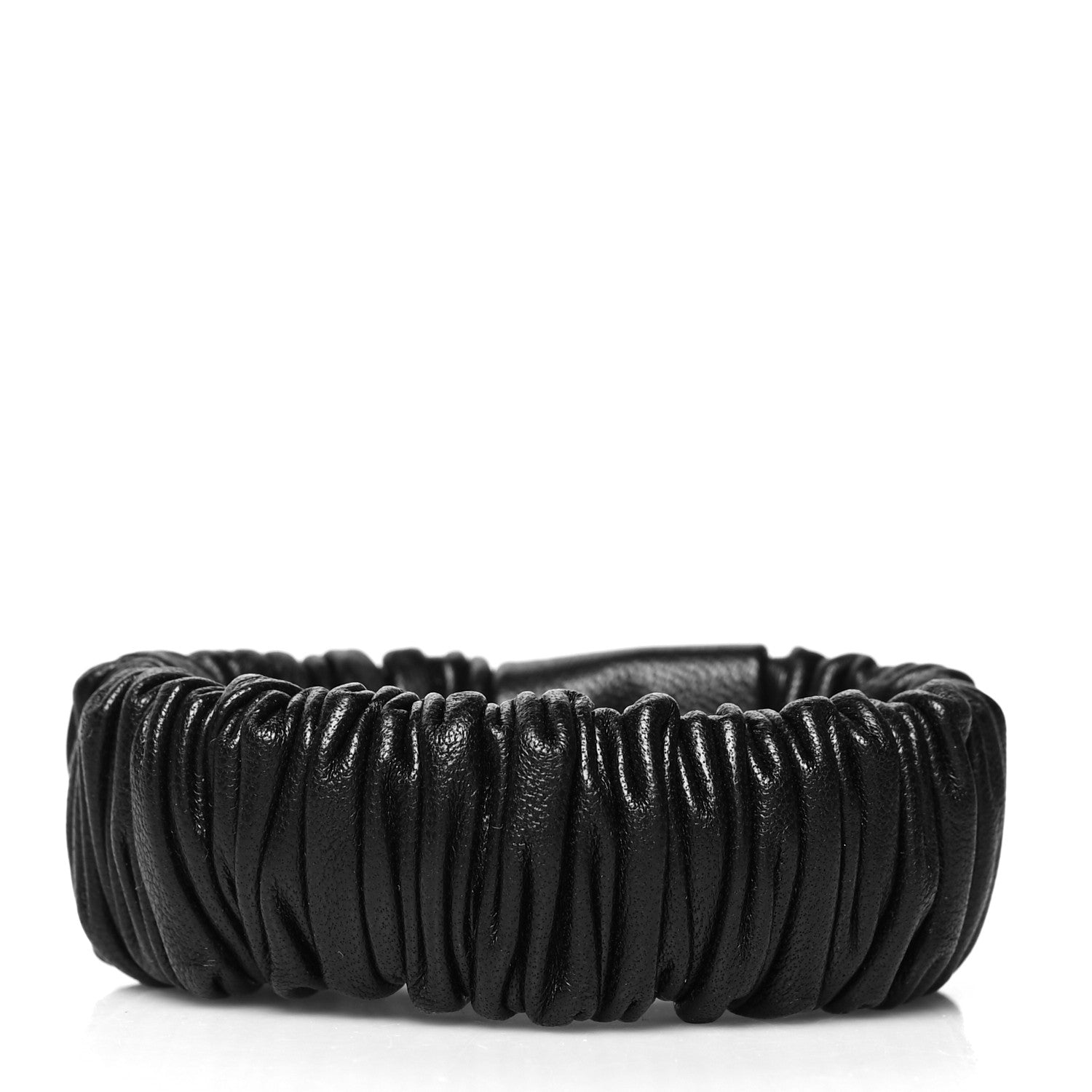 Chanel Lambskin Crystal CC Hair Scrunchie Black Silver 3 of 5
