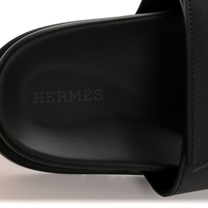 Hermes Calfskin Womens Chypre Sandals 38 Black 8 of 9