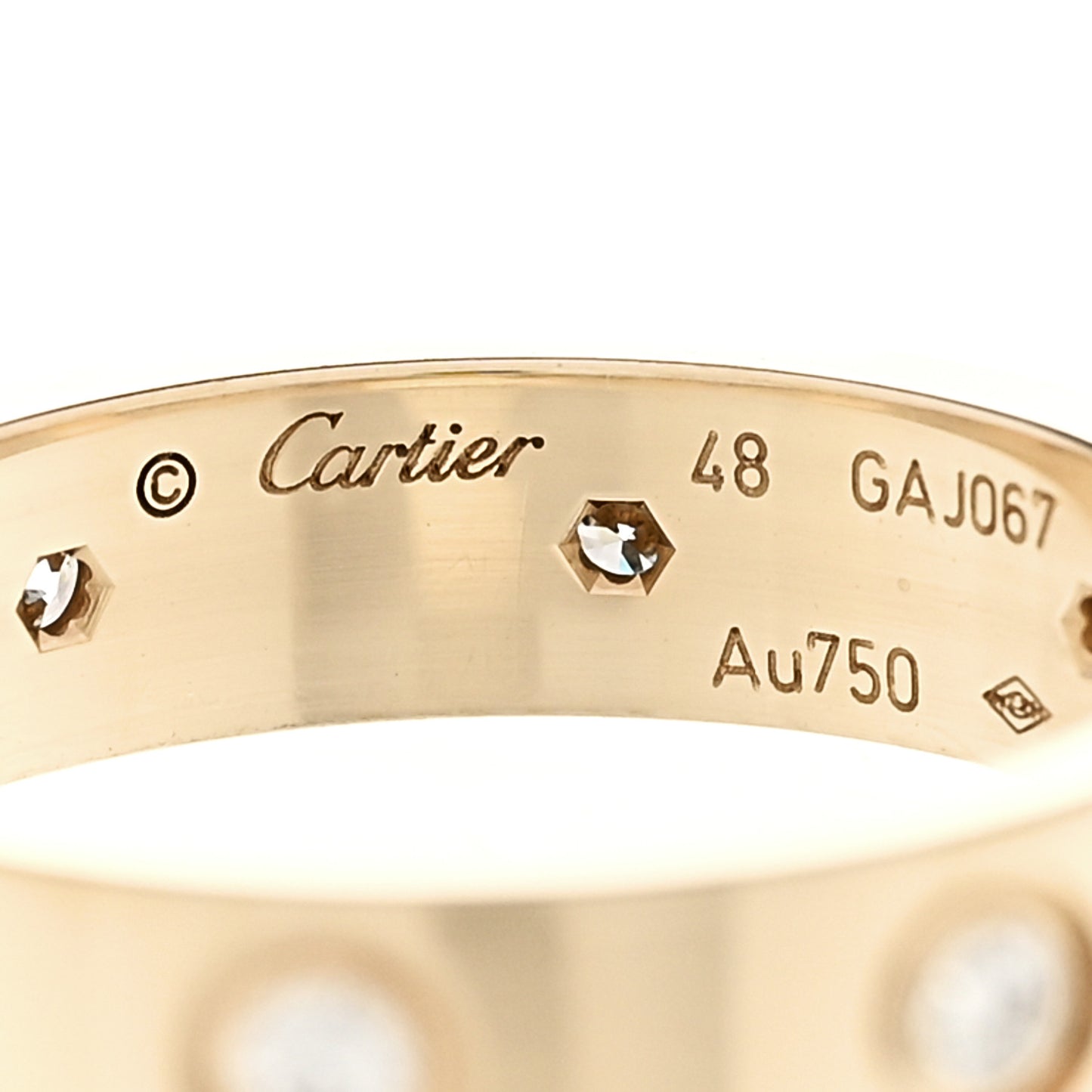 18K Yellow Gold 8 Diamond 4mm LOVE Wedding Band Ring 48 4.5