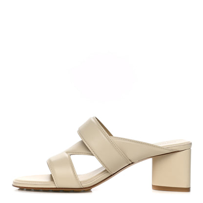 Bottega Veneta Vienna Calfskin The Band Cross Strap Mule Sandals 37 Sea Salt 1 of 10