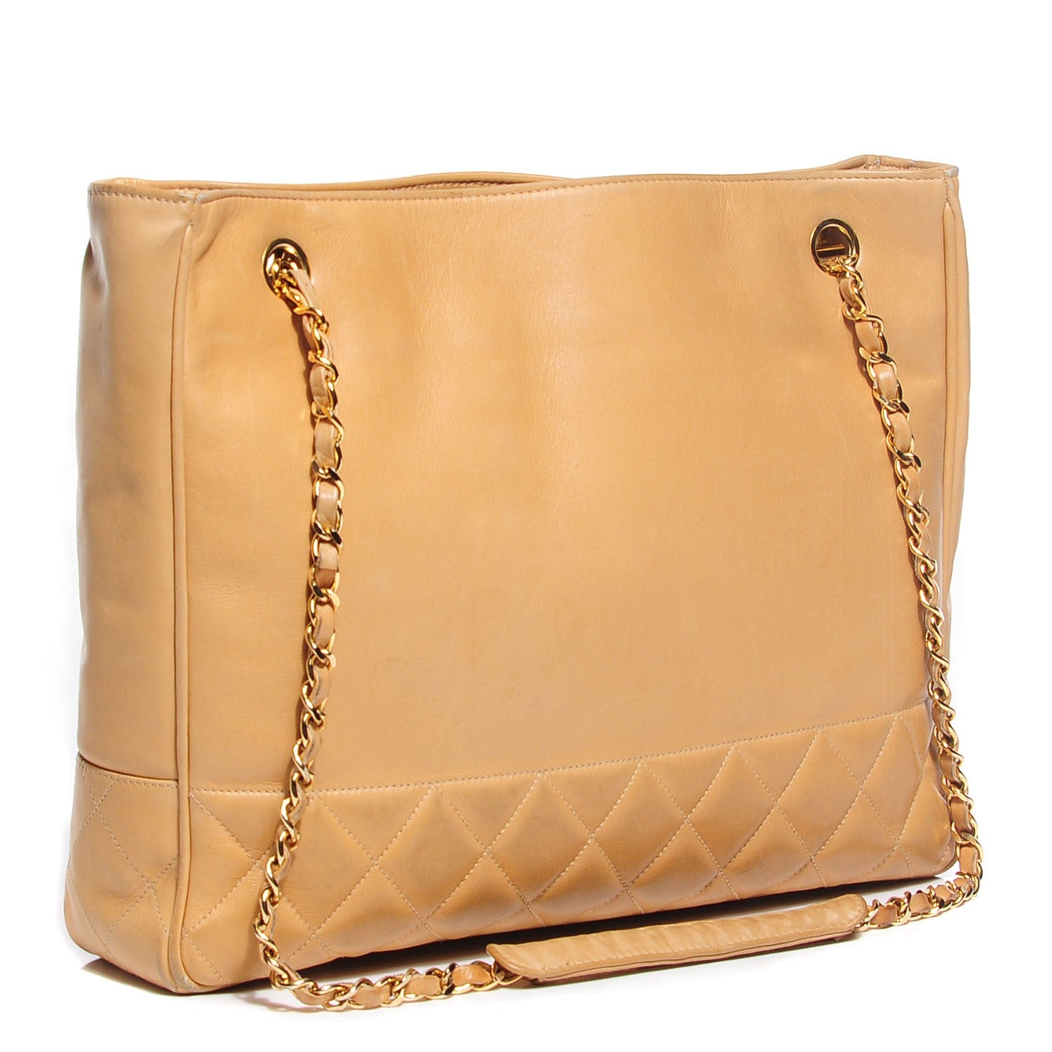 Chanel Lambskin Quilted Shoulder Bag Beige 3 of 9