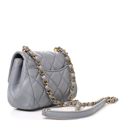 Chanel Lambskin Quilted Mini Flap Light Grey 3 of 10