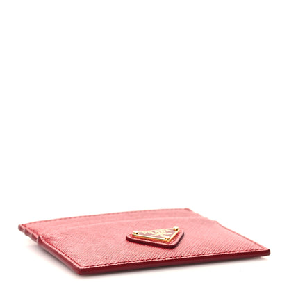 Prada Saffiano Triangle Card Holder Fuoco 4 of 7