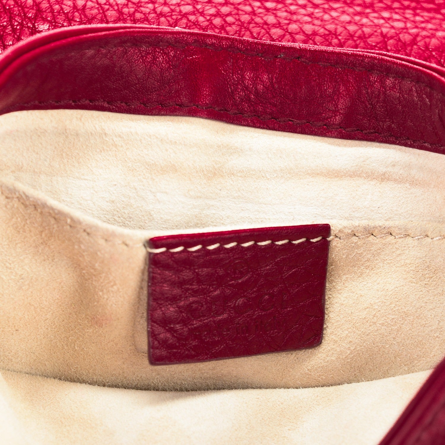 Gucci Cellarius Calfskin Small 1973 Chain Shoulder Bag Cherry Gloss 6 of 7