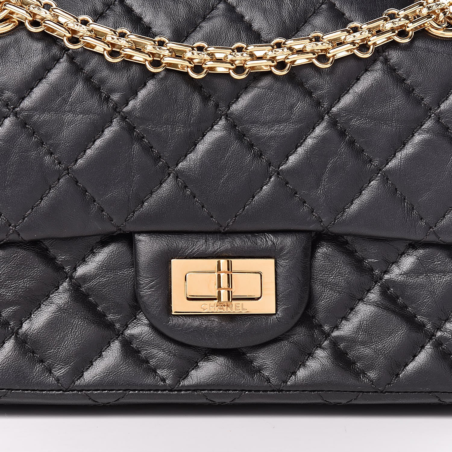 Chanel Aged Calfskin Quilted 2.55 Reissue 224 Flap Black 10 of 12