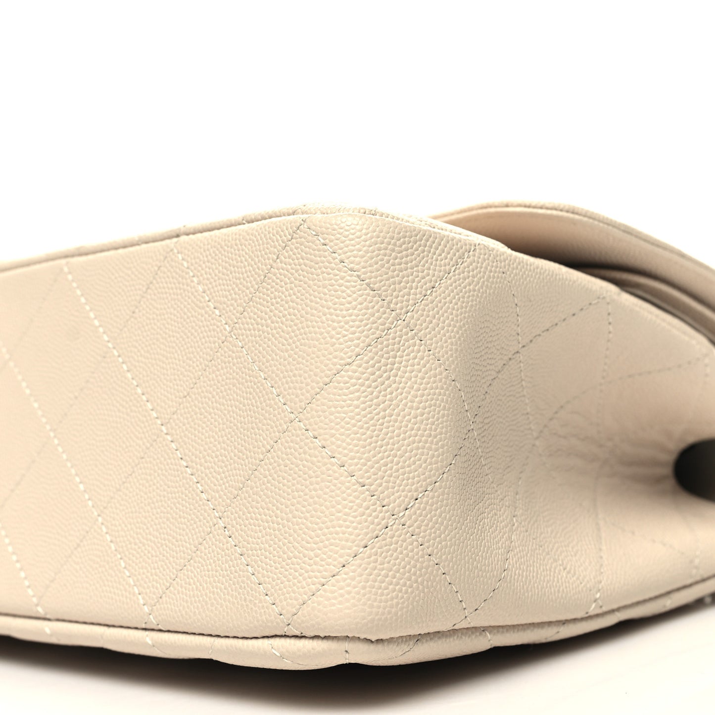 Caviar Quilted Jumbo Double Flap Ivory
