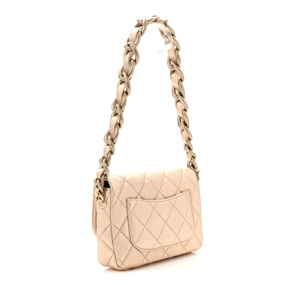 Chanel Metallic Lambskin Quilted Small CC Funky Town Chain Flap Gold 3 of 10