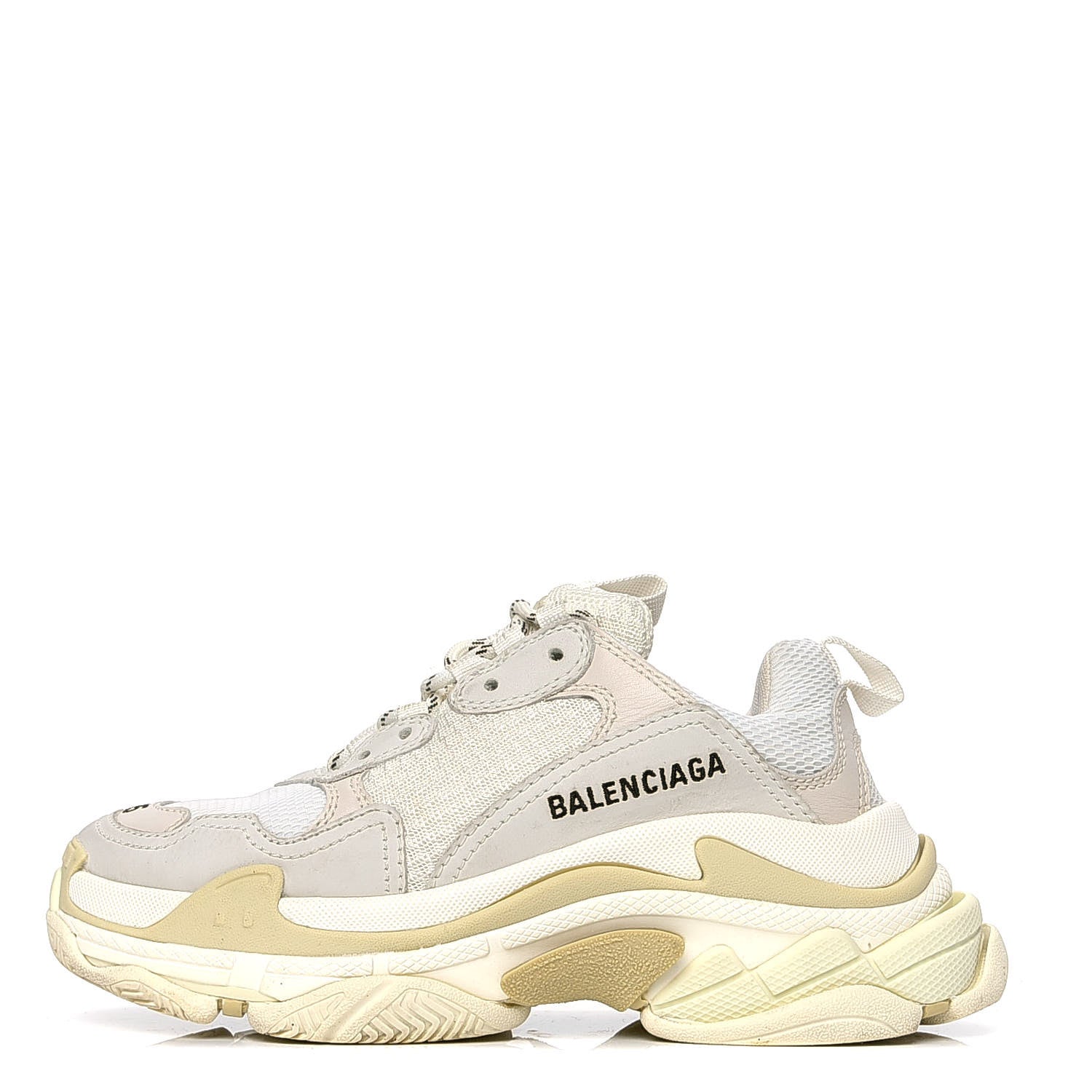 Balenciaga Fabric Mesh Womens Triple S Sneakers 35 White 1 of 4
