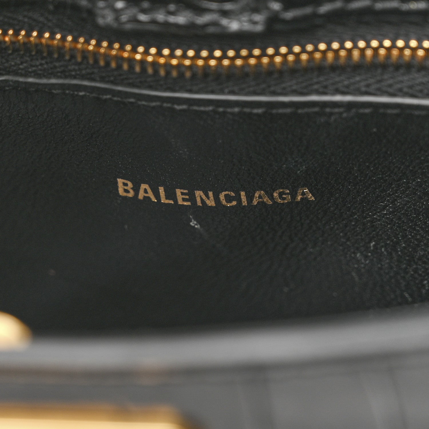 Balenciaga Shiny Super Supple Calfskin Crocodile Embossed Small XX Bag Black 6 of 11