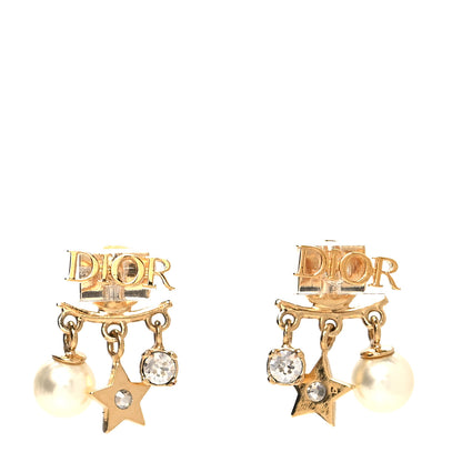 Christian Dior Pearl Crystal Dio(r)evolution Earrings Aged Gold 1 of 4