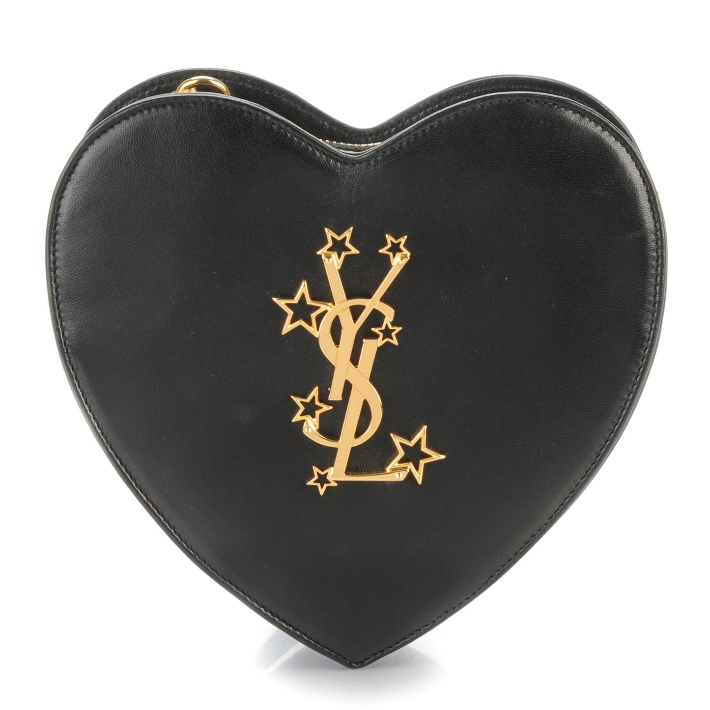 Lambskin Love Heart Clutch Black